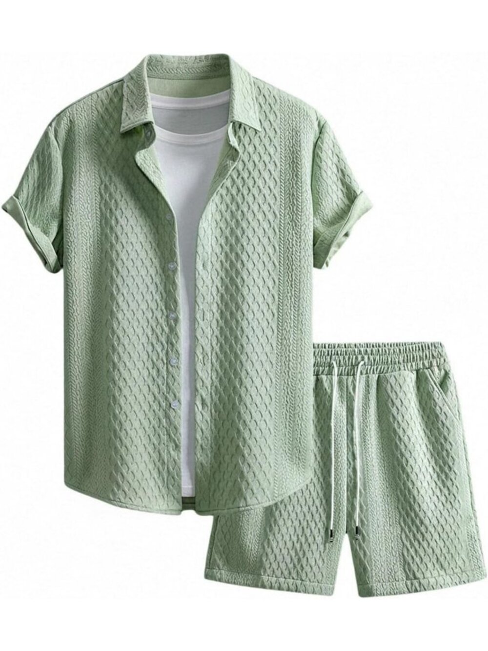 Stylish Men's Summer Vacation 2-Piece Linen Shorts Set for Cruise & Beach Wear
